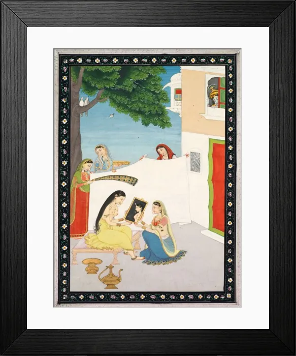 Framed Print : Toilette of Radha, c. 1810-1820. Creator: Unknown Framed Print : Toilette of Radha, c. 1810-1820. Creator: Unknown