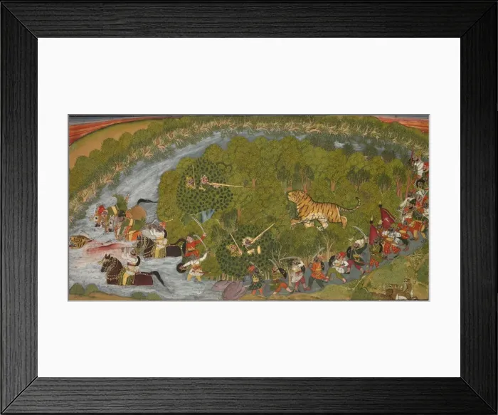 Framed Print : Tiger Hunt, c. 1800. Creator: Unknown Framed Print : Tiger Hunt, c. 1800. Creator: Unknown