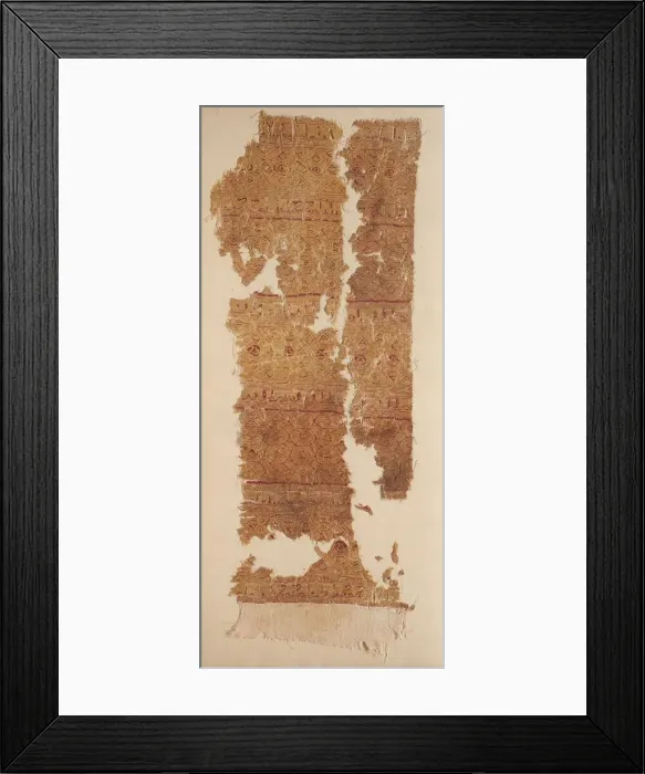 Framed Print : Tiraz with dense guilloche bands, 1100s. Creator: Unknown Framed Print : Tiraz with dense guilloche bands, 1100s. Creator: Unknown