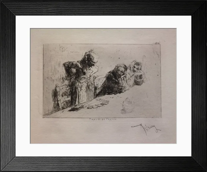 Framed Print : Tireuse de Cartes, 1867. Creator: Mariano Fortuny y Carbo (Spanish, 1838-1874) Framed Print : Tireuse de Cartes, 1867. Creator: Mariano Fortuny y Carbo (Spanish, 1838-1874)