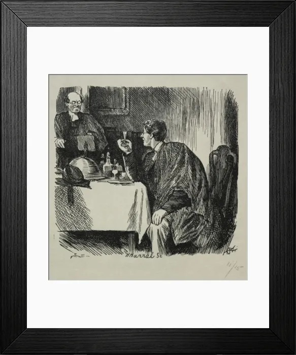 Framed Print : Tomkins Degree Supper and How it Ended, 1868. Creator: Charles Samuel Keene (British, 1823-1891) Framed Print : Tomkins Degree Supper and How it Ended, 1868. Creator: Charles Samuel Keene (British, 1823-1891)