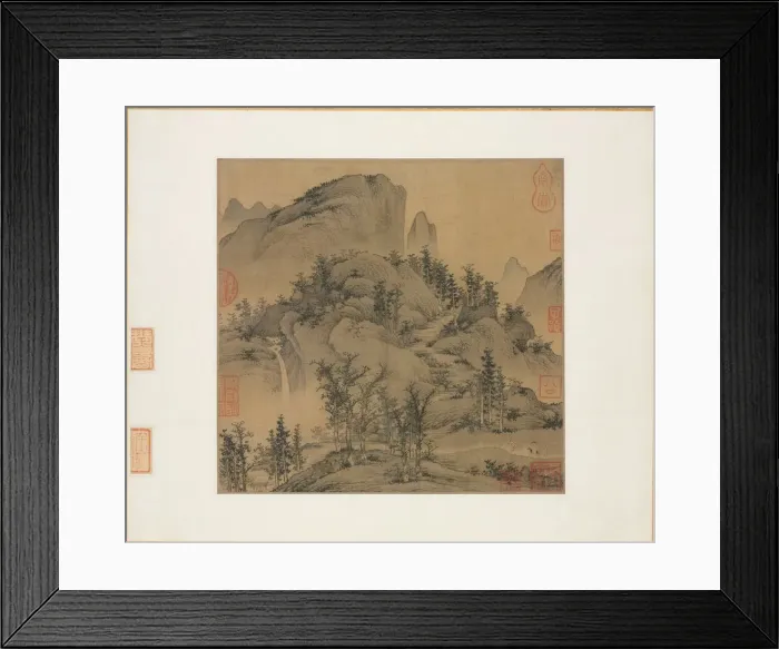 Framed Print : Travelers in Autumn Mountains, 1st half 1300s. Creator: Sheng Mou (Chinese, active c Framed Print : Travelers in Autumn Mountains, 1st half 1300s. Creator: Sheng Mou (Chinese, active c