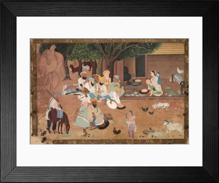 Framed Print : Traveling Warriors Stopping at a Farm, c. 1800. Creator: Unknown Framed Print : Traveling Warriors Stopping at a Farm, c. 1800. Creator: Unknown