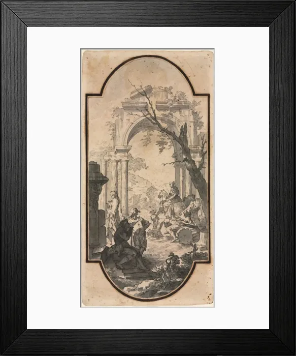 Framed Print : Triumphal Arch and Figures, first half 1700s. Creator: Andrea Locatelli (Italian, 1695-1741) Framed Print : Triumphal Arch and Figures, first half 1700s. Creator: Andrea Locatelli (Italian, 1695-1741)