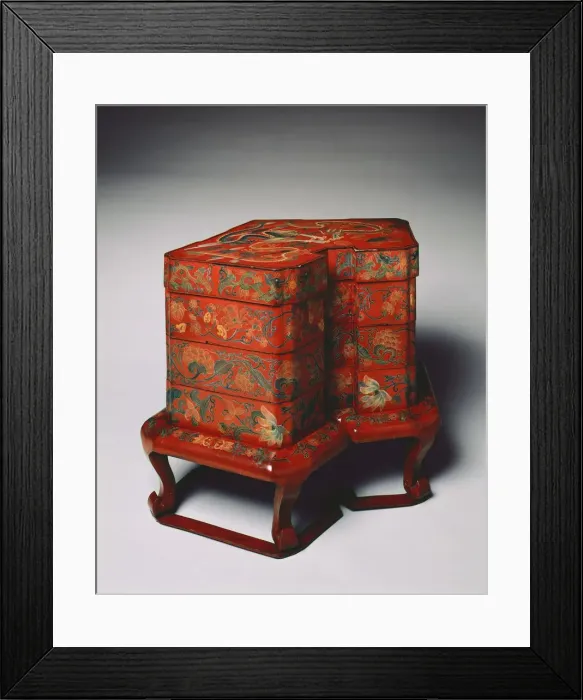 Framed Print : Tiered Food Box with Stand, late 18th Century. Creator: Unknown Framed Print : Tiered Food Box with Stand, late 18th Century. Creator: Unknown