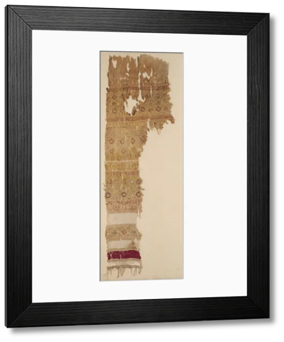 Framed Print : Tiraz with guilloche bands and fringe, 1100s. Creator: Unknown Framed Print : Tiraz with guilloche bands and fringe, 1100s. Creator: Unknown