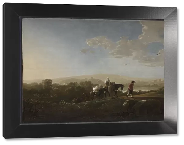 Travelers in Hilly Countryside, c. 1650. Creator: Aelbert Cuyp (Dutch, 1620-1691)