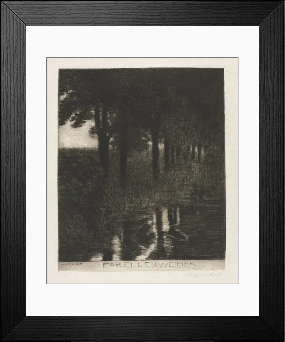 Framed Print : Trout Pond. Creator: Franz von Stuck (German, 1863-1928) Framed Print : Trout Pond. Creator: Franz von Stuck (German, 1863-1928)