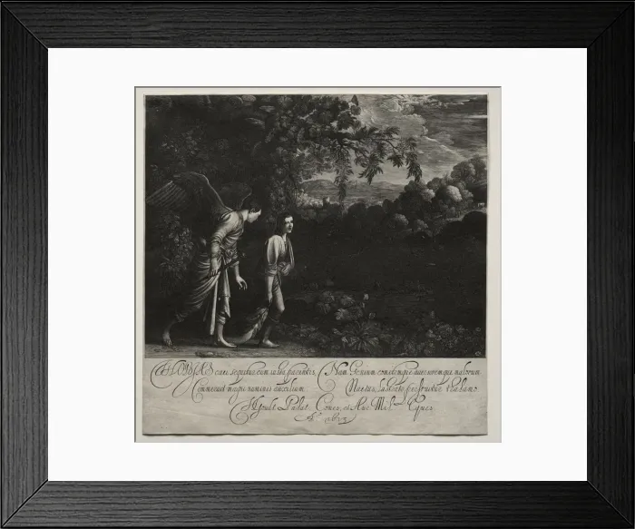 Framed Print : Tobias and the Angel (large plate). Creator: Hendrik Goudt (Dutch, 1585-1630) Framed Print : Tobias and the Angel (large plate). Creator: Hendrik Goudt (Dutch, 1585-1630)