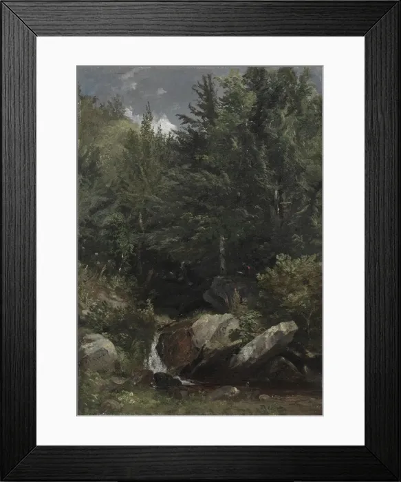 Framed Print : Trees and a Stream on a Hillside, 1853. Creator: Jasper F. Cropsey (American, 1823-1900) Framed Print : Trees and a Stream on a Hillside, 1853. Creator: Jasper F. Cropsey (American, 1823-1900)