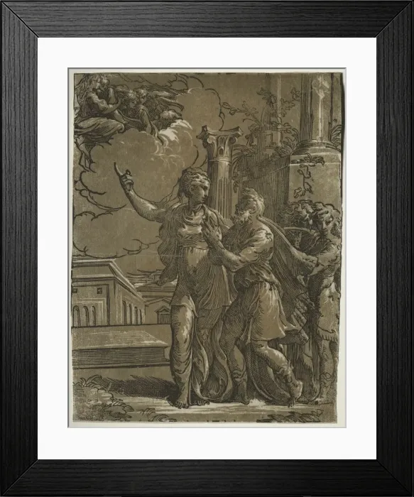 Framed Print : Tiburtine Sibyl and the Emperor Augustus, c. 1527-1530 / 31. Creator: Parmigianino (Italian Framed Print : Tiburtine Sibyl and the Emperor Augustus, c. 1527-1530 / 31. Creator: Parmigianino (Italian