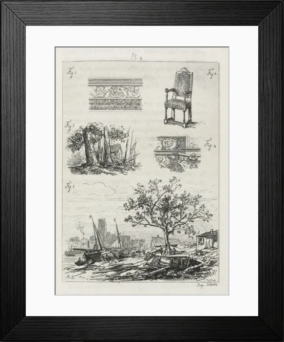 Framed Print : Traite de La Gravure a l eau forte: Plate 4, 1866. Creator: Maxime Lalanne (French Framed Print : Traite de La Gravure a l eau forte: Plate 4, 1866. Creator: Maxime Lalanne (French