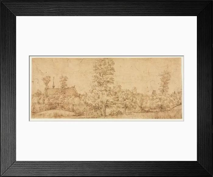 Framed Print : Trees before a Village, third quarter 17th century. Creator: Jan Lievens (Dutch, 1607-1674) Framed Print : Trees before a Village, third quarter 17th century. Creator: Jan Lievens (Dutch, 1607-1674)