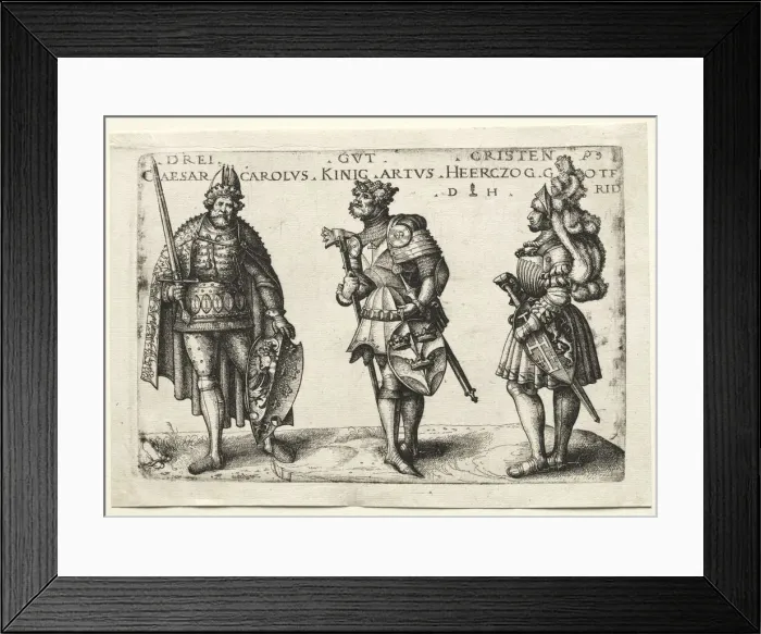 Framed Print : Three Worthy Christians, after 1516. Creator: Daniel I Hopfer (German, c Framed Print : Three Worthy Christians, after 1516. Creator: Daniel I Hopfer (German, c