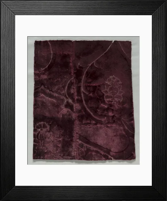 Framed Print : Two Velvet Fragments Sewn Together, 1400s. Creator: Unknown Framed Print : Two Velvet Fragments Sewn Together, 1400s. Creator: Unknown