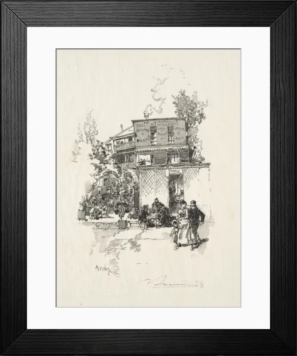 Framed Print : Une Guinguette. Creator: Auguste Louis Lepere (French, 1849-1918) Framed Print : Une Guinguette. Creator: Auguste Louis Lepere (French, 1849-1918)