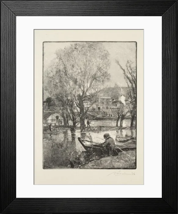 Framed Print : Un coin de lIle de Billancourt. Creator: Auguste Louis Lepere (French, 1849-1918) Framed Print : Un coin de lIle de Billancourt. Creator: Auguste Louis Lepere (French, 1849-1918)