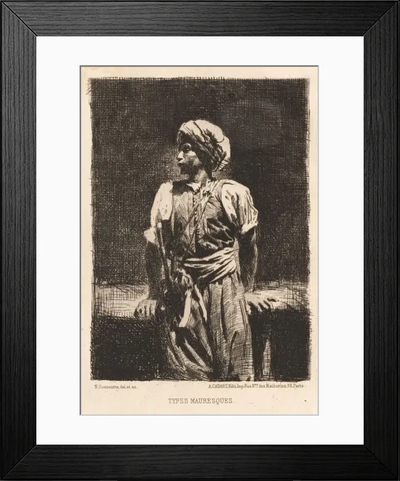 Framed Print : Types Mauresques, 1875. Creator: Norbert Goeneutte (French, 1854-1894); A Framed Print : Types Mauresques, 1875. Creator: Norbert Goeneutte (French, 1854-1894); A