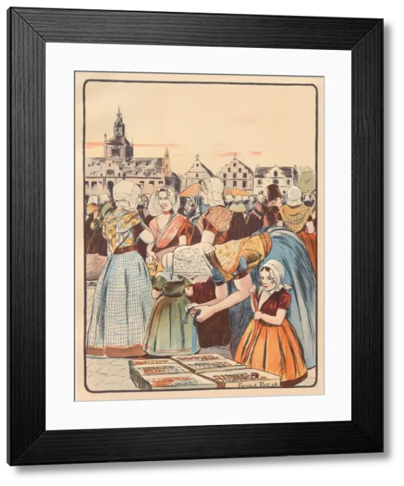 Framed Print : Un Marche en Zelande, 1898. Creator: Fernand Piet (French, 1869-1942); Imprimerie Framed Print : Un Marche en Zelande, 1898. Creator: Fernand Piet (French, 1869-1942); Imprimerie