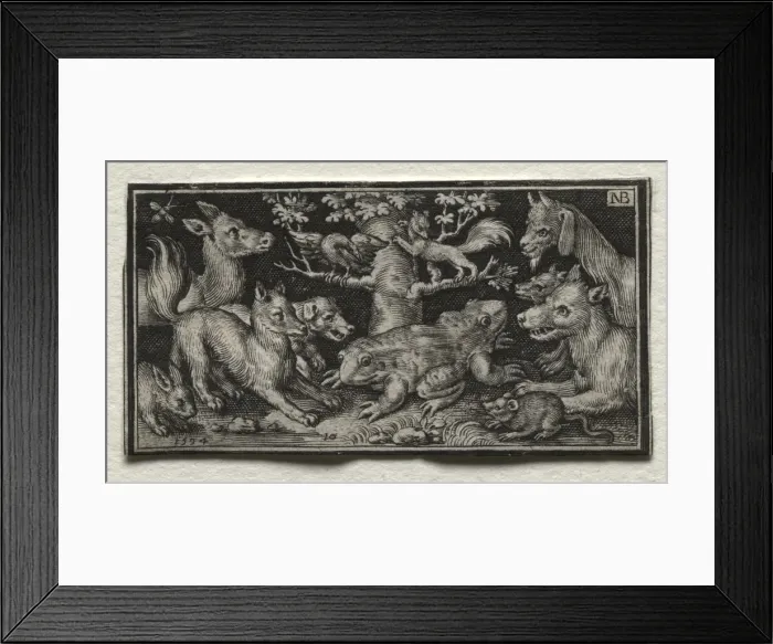 Framed Print : Two-headed Frog surrounded by Animals, 1594. Creator: Nicolaes de Bruyn (Netherlandish Framed Print : Two-headed Frog surrounded by Animals, 1594. Creator: Nicolaes de Bruyn (Netherlandish