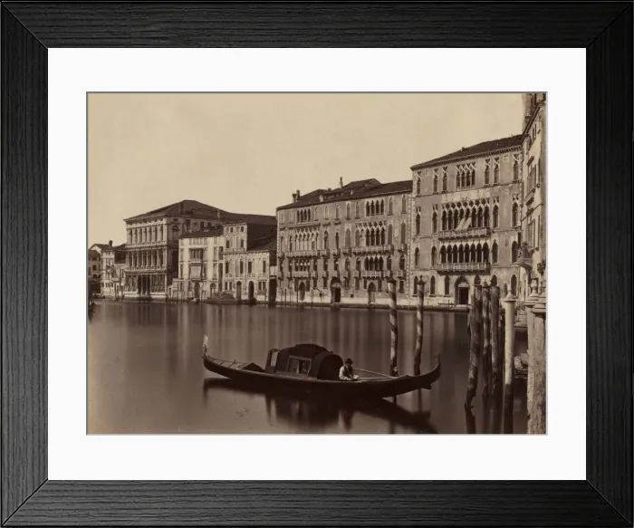 Framed Print : Untitled (Venetian Gondola), late 19th Century. Creator: Unidentified Photographer Framed Print : Untitled (Venetian Gondola), late 19th Century. Creator: Unidentified Photographer