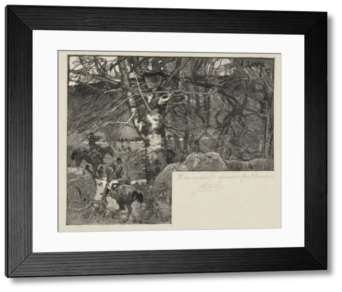 Framed Print : Une Chasse au Mont Gerard. Creator: Auguste Louis Lepere (French, 1849-1918) Framed Print : Une Chasse au Mont Gerard. Creator: Auguste Louis Lepere (French, 1849-1918)