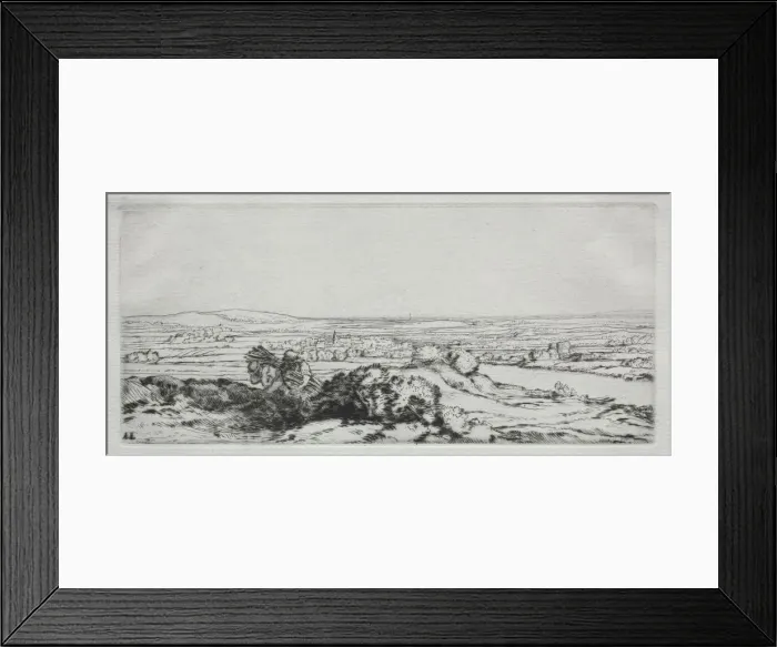 Framed Print : Valley of the Dunes (La Vallee des Dunes). Creator: Alphonse Legros (French, 1837-1911) Framed Print : Valley of the Dunes (La Vallee des Dunes). Creator: Alphonse Legros (French, 1837-1911)