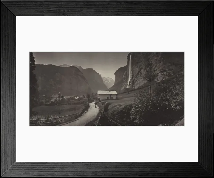 Framed Print : Valley of Lauterbrunnen, Switzerland (from the album Charbons de Braun- vues prises Framed Print : Valley of Lauterbrunnen, Switzerland (from the album Charbons de Braun- vues prises