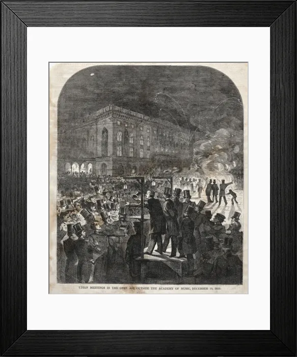 Framed Print : Union Meeting in the Open Air Outside the Academy of Music, 1859. Creator: Winslow Homer (American Framed Print : Union Meeting in the Open Air Outside the Academy of Music, 1859. Creator: Winslow Homer (American