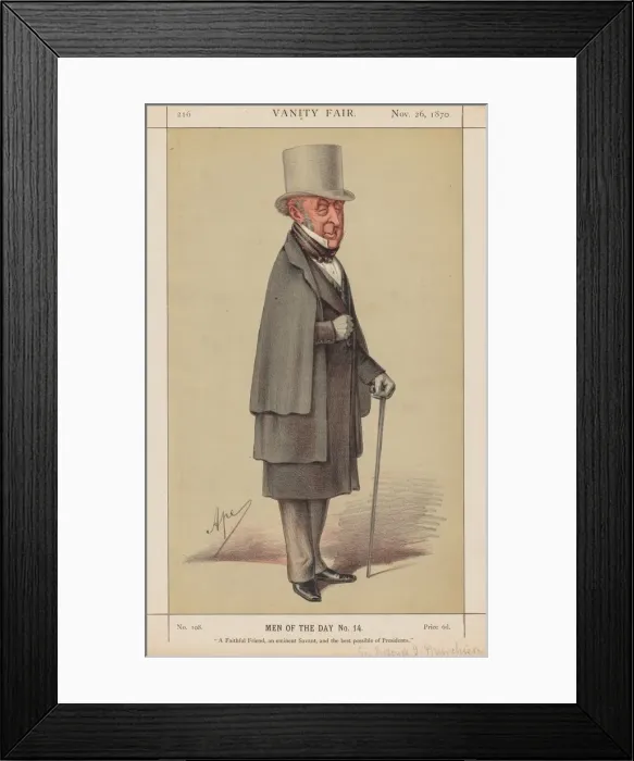 Framed Print : Vanity Fair: Men of the Day No. 14 A Faithful Friend, an eminent Savant... 1870 Framed Print : Vanity Fair: Men of the Day No. 14 A Faithful Friend, an eminent Savant... 1870