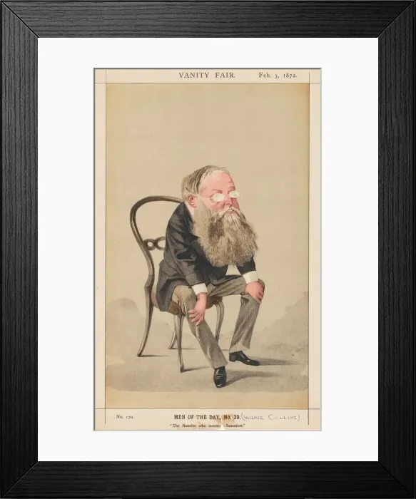Framed Print : Vanity Fair: Men of the Day, No. 39 The Novelist who invented Sensation, 1872 Framed Print : Vanity Fair: Men of the Day, No. 39 The Novelist who invented Sensation, 1872