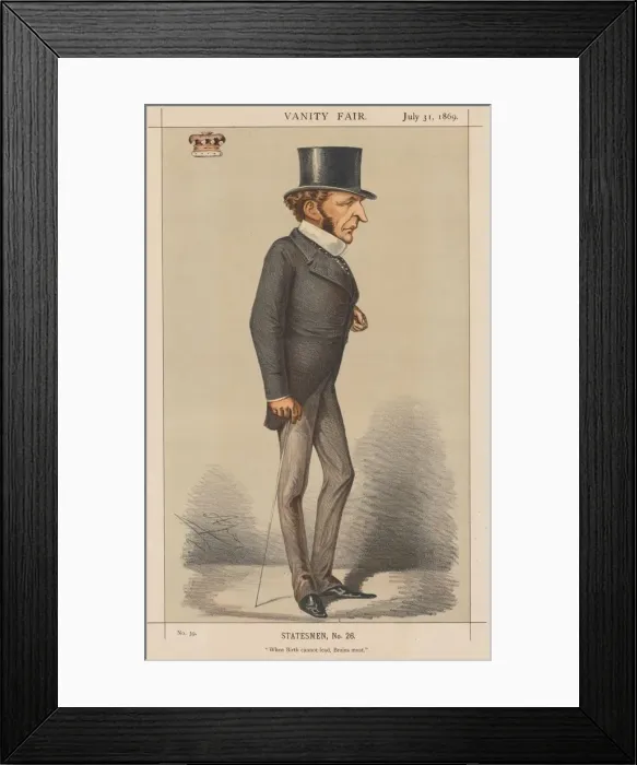 Framed Print : Vanity Fair: Statesman No. 26 When Birth cannot lead, Brains must. 1869 Framed Print : Vanity Fair: Statesman No. 26 When Birth cannot lead, Brains must. 1869