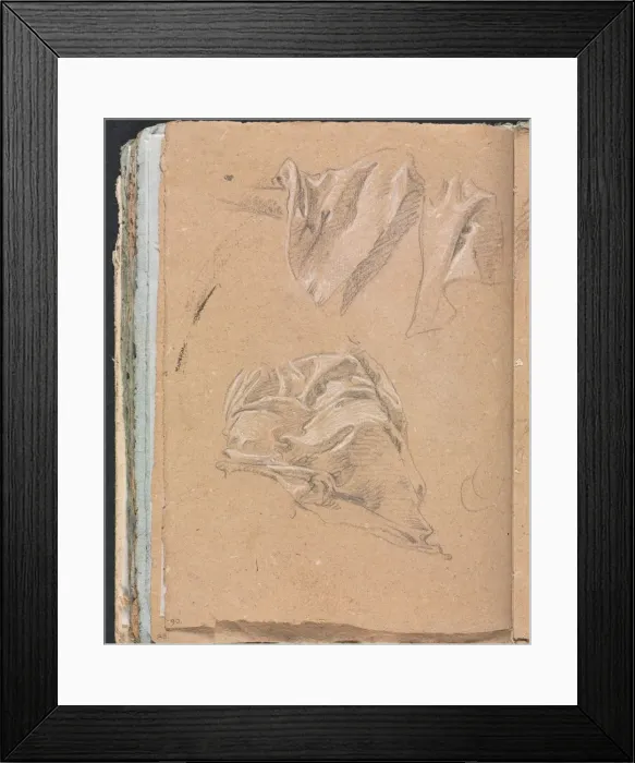 Framed Print : Verona Sketchbook: Drapery studies (page 90), 1760. Creator: Francesco Lorenzi (Italian Framed Print : Verona Sketchbook: Drapery studies (page 90), 1760. Creator: Francesco Lorenzi (Italian