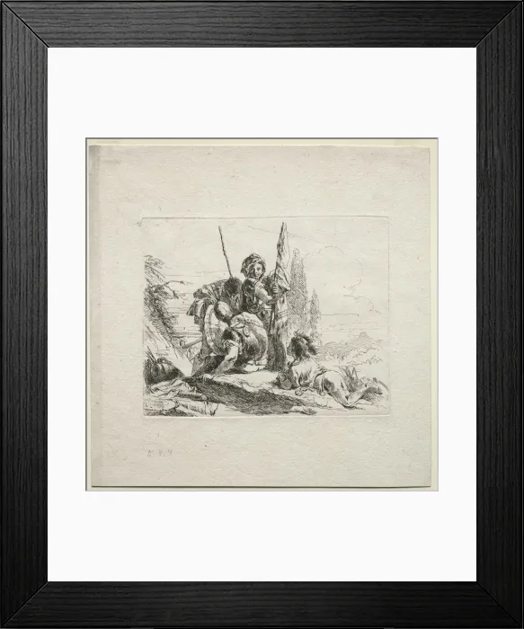 Framed Print : Various Caprices: The Three Soldiers and the Boy, 1785. Creator: Giovanni Battista Tiepolo Framed Print : Various Caprices: The Three Soldiers and the Boy, 1785. Creator: Giovanni Battista Tiepolo