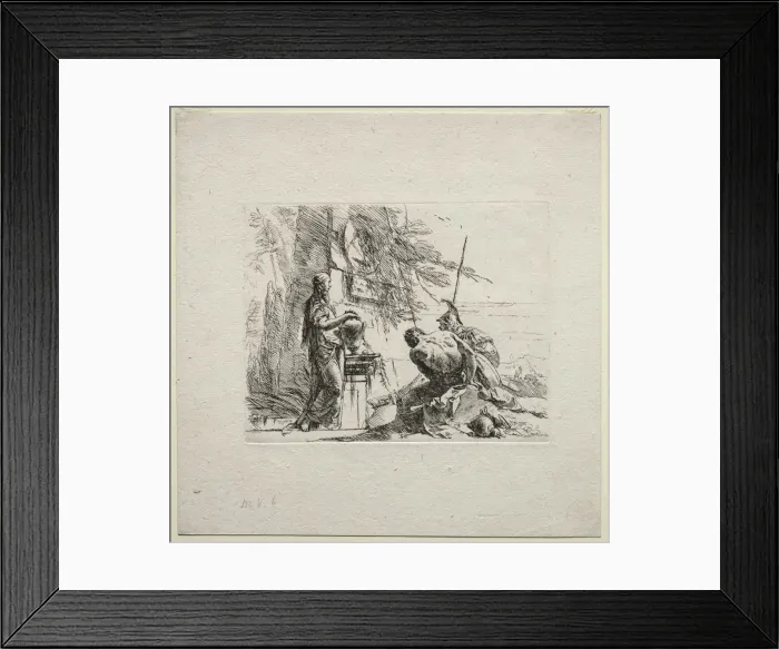 Framed Print : Various Caprices: The Woman Standing with Hands on a Vase, 1785 Framed Print : Various Caprices: The Woman Standing with Hands on a Vase, 1785