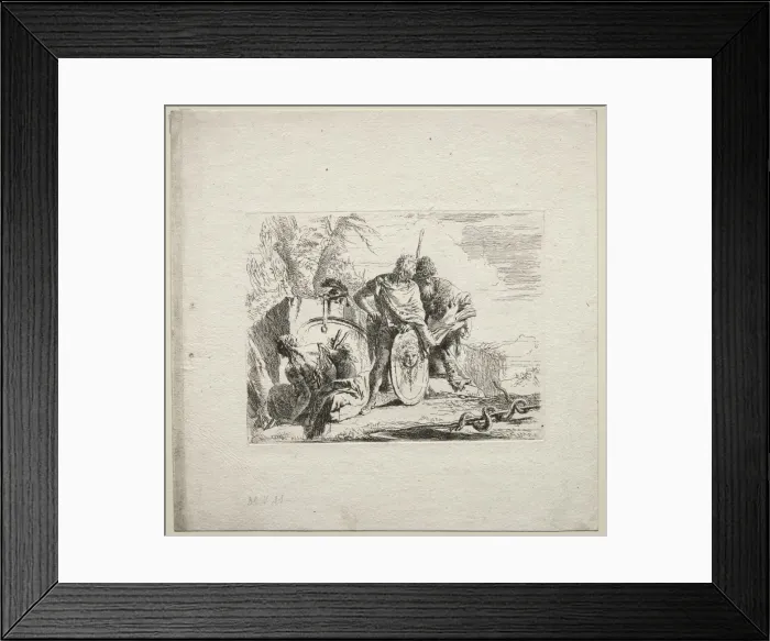Framed Print : Various Caprices: The Young Soldier and the Astrologer, 1785. Creator: Giovanni Battista Tiepolo Framed Print : Various Caprices: The Young Soldier and the Astrologer, 1785. Creator: Giovanni Battista Tiepolo