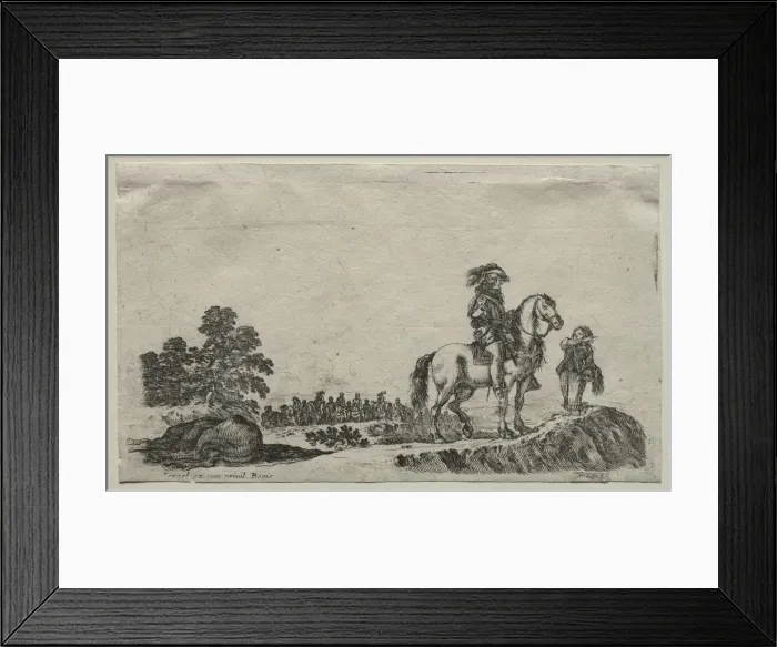 Framed Print : Various Figures and Landscapes: A Lost Horseman Enquiring the Way, 1649 Framed Print : Various Figures and Landscapes: A Lost Horseman Enquiring the Way, 1649