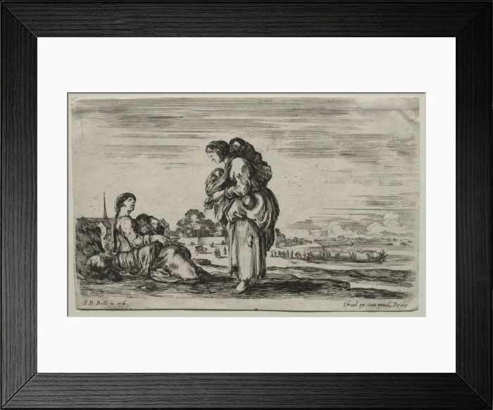 Framed Print : Various Figures and Landscapes: Two Mothers Chatting Together, 1649. Creator: Stefano Della Bella Framed Print : Various Figures and Landscapes: Two Mothers Chatting Together, 1649. Creator: Stefano Della Bella