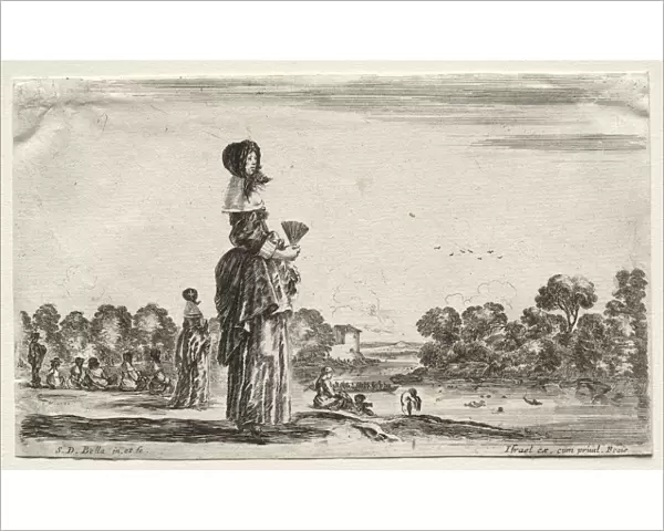 Various Figures and Landscapes: Women Watching Bathers along a River, 1649. Creator