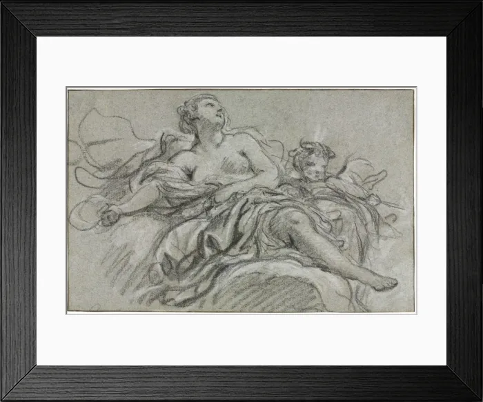 Framed Print : Venus and Cupid, second or third quarter 18th century. Creator: Francois Boucher (French Framed Print : Venus and Cupid, second or third quarter 18th century. Creator: Francois Boucher (French