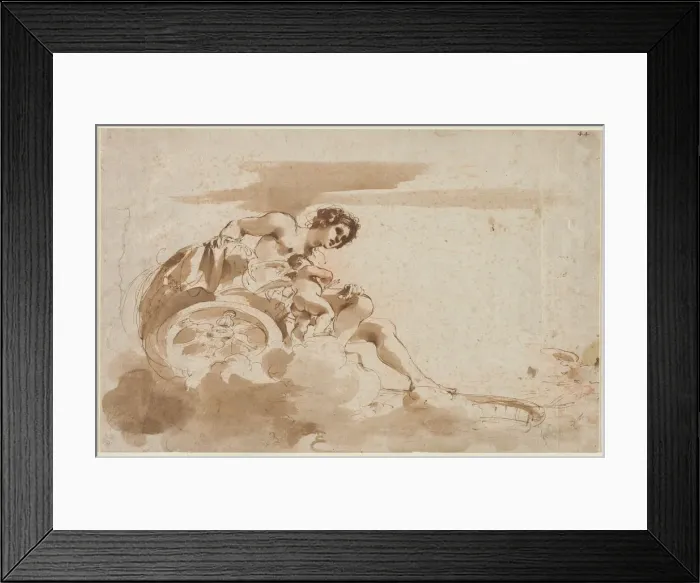 Framed Print : Venus and Cupid in a Chariot, 1615-1617. Creator: Guercino (Italian, 1591-1666) Framed Print : Venus and Cupid in a Chariot, 1615-1617. Creator: Guercino (Italian, 1591-1666)