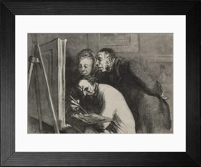 Framed Print : The Painters: The Painters and the Bourgeois. Creator: Honore Daumier (French, 1808-1879) Framed Print : The Painters: The Painters and the Bourgeois. Creator: Honore Daumier (French, 1808-1879)