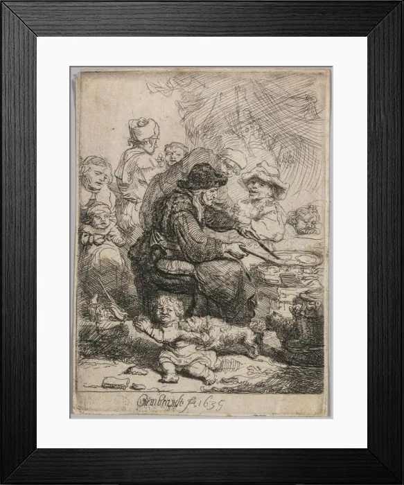 Framed Print : The Pancake Woman, 1635. Creator: Rembrandt van Rijn (Dutch, 1606-1669) Framed Print : The Pancake Woman, 1635. Creator: Rembrandt van Rijn (Dutch, 1606-1669)