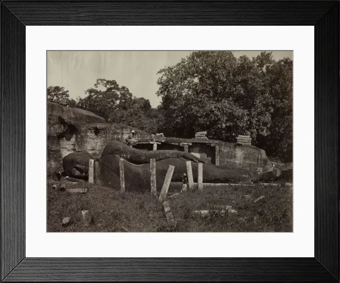 Framed Print : The Paranirvana of Buddha, Gal Vihara, Polonnaruva, Ceylon, 1870-1871. Creator: Joseph Lawton Framed Print : The Paranirvana of Buddha, Gal Vihara, Polonnaruva, Ceylon, 1870-1871. Creator: Joseph Lawton
