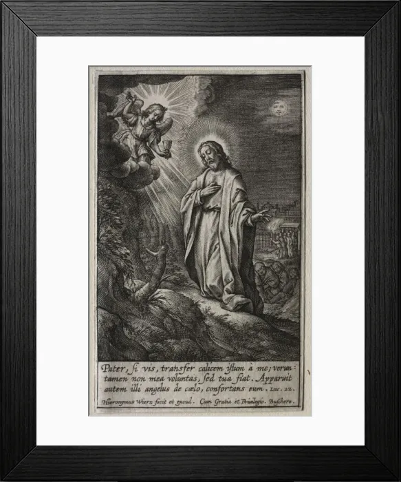 Framed Print : The Passion: Christ on the Mount of Olives. Creator: Hieronymus Wierix (Flemish, 1553-1619) Framed Print : The Passion: Christ on the Mount of Olives. Creator: Hieronymus Wierix (Flemish, 1553-1619)
