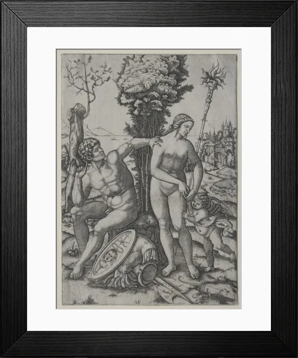 Framed Print : Venus, Mars and Cupid, 1508. Creator: Marcantonio Raimondi (Italian, 1470 / 82-1527 / 34) Framed Print : Venus, Mars and Cupid, 1508. Creator: Marcantonio Raimondi (Italian, 1470 / 82-1527 / 34)
