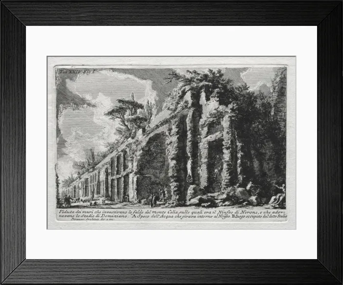 Framed Print : Veduta dei muri che investivano le falde del Monte Celio. Creator: Giovanni Battista Piranesi Framed Print : Veduta dei muri che investivano le falde del Monte Celio. Creator: Giovanni Battista Piranesi