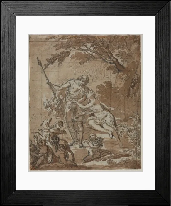 Framed Print : Venus and Adonis, 1713. Creator: Unknown Framed Print : Venus and Adonis, 1713. Creator: Unknown
