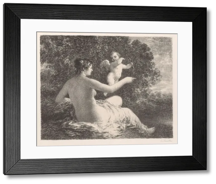 Framed Print : Venus and Cupid, 1896. Creator: Henri Fantin-Latour (French, 1836-1904) Framed Print : Venus and Cupid, 1896. Creator: Henri Fantin-Latour (French, 1836-1904)