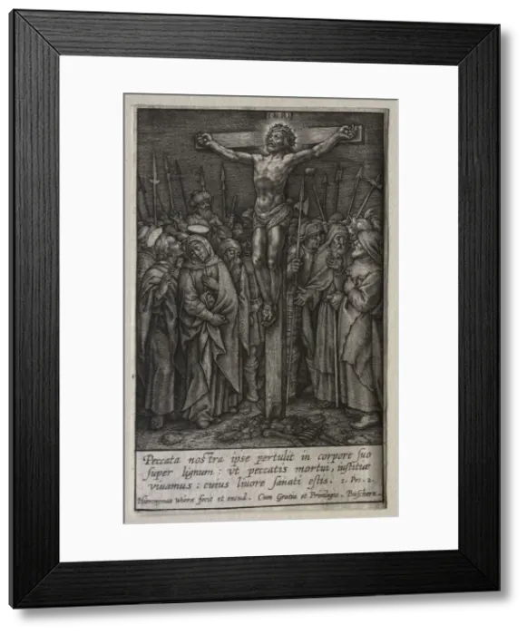Framed Print : The Passion: The Crucifixion. Creator: Hieronymus Wierix (Flemish, 1553-1619) Framed Print : The Passion: The Crucifixion. Creator: Hieronymus Wierix (Flemish, 1553-1619)